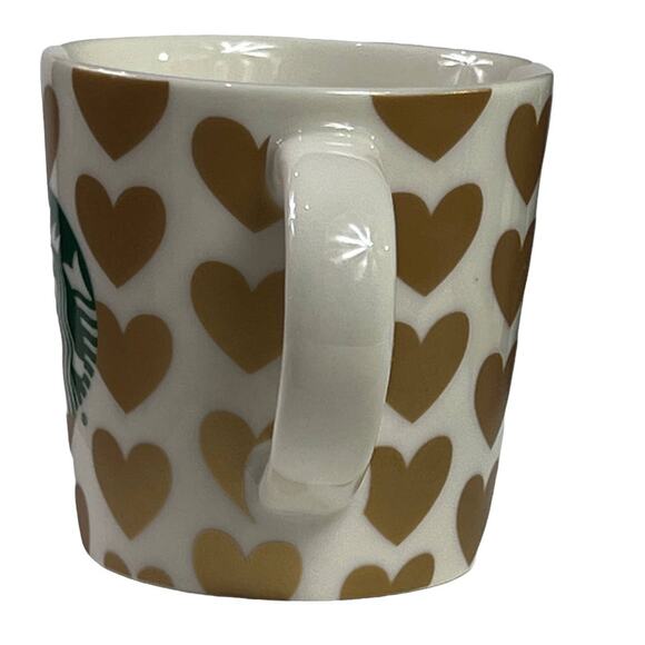 Starbucks 2015 Siren Love Gold Heart Demitasse Espresso Coffee Mini Mug Cup - Picture 5 of 12